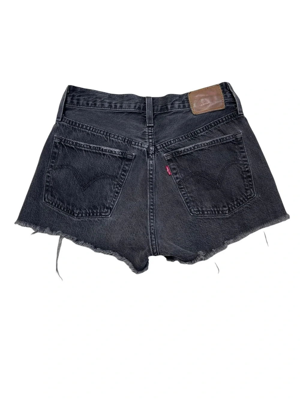 Levi’s Premium 501 Black High Rise Cutoff Denim Shorts Size 26